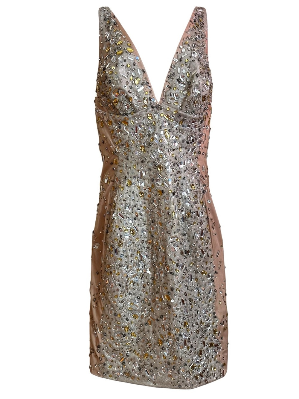 Vintage Y2K MANDALAY Crystal Cocktail Midi Dress S/M 10